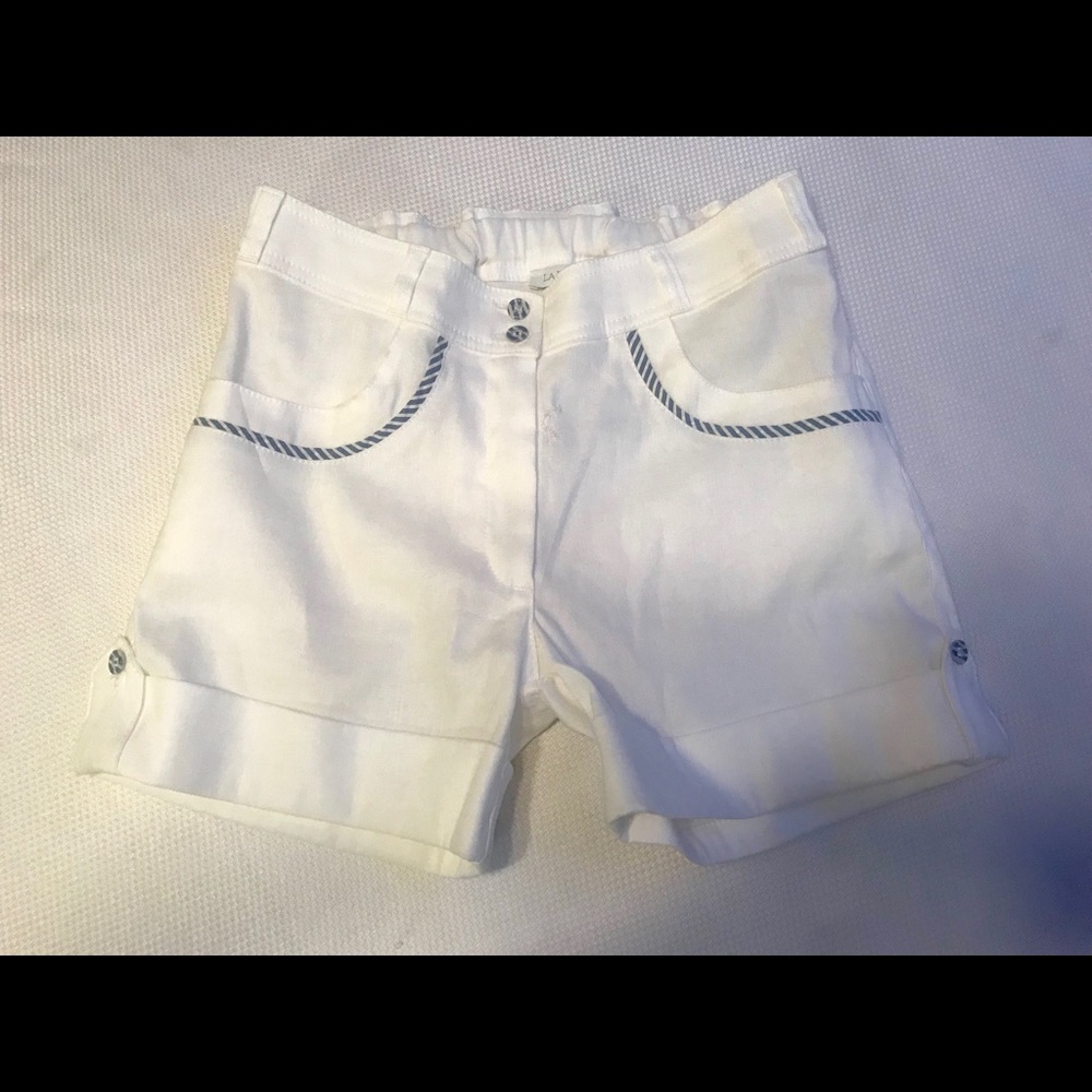 La Perla Kids White Linen Shorts